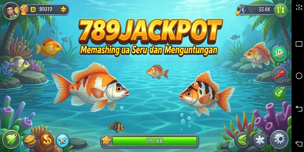 Tampilan gameplay 789JACKPOT yang menampilkan aksi memancing seru.