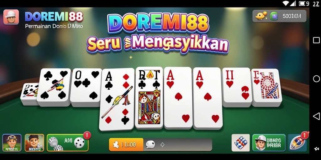 Tampilan gameplay menarik dari DOREMI88 dalam permainan Domino.