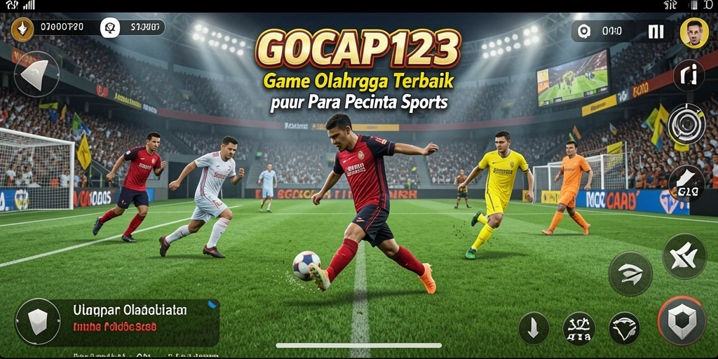 Screenshot GOCAP123 menampilkan karakter dalam pertandingan olahraga yang intens.