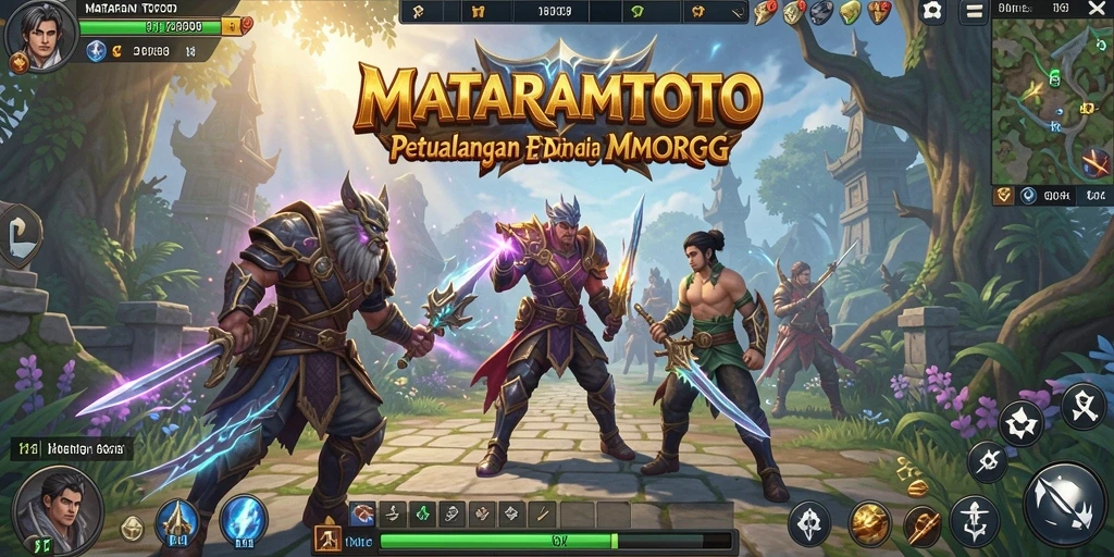 Gameplay mendebarkan dalam dunia open-world MMORPG.