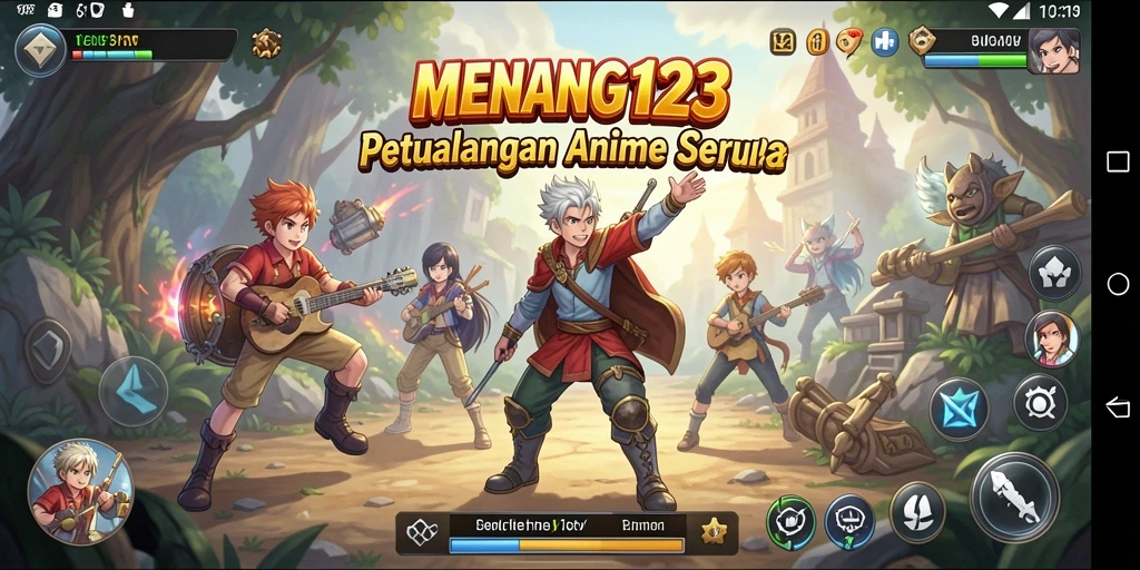 Tampilan gameplay yang menggembirakan di dunia Anime.